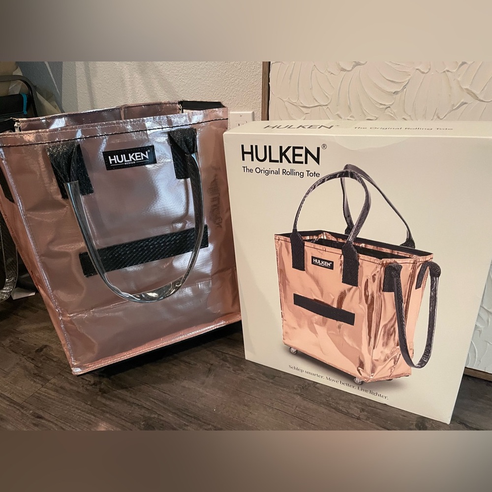 Hulken Medium Rose Gold Rolling Tote Bag